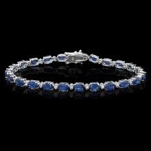 14k Gold 12ct Sapphire 0.54ct Diamond Bracelet