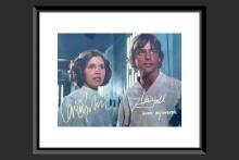 0 STAR WARS CARRIE FISHER AND MARK HAMILL SIGNED PH