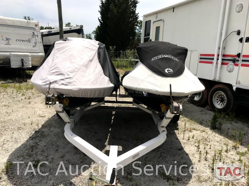 Two 2004 Sea-Doo/BRP GTX (4-Tec White/Gold and Wakeboard Edition Red/Silver)