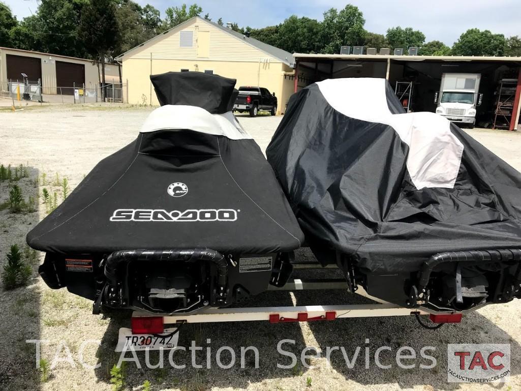 Two 2004 Sea-Doo/BRP GTX (4-Tec White/Gold and Wakeboard Edition Red/Silver)