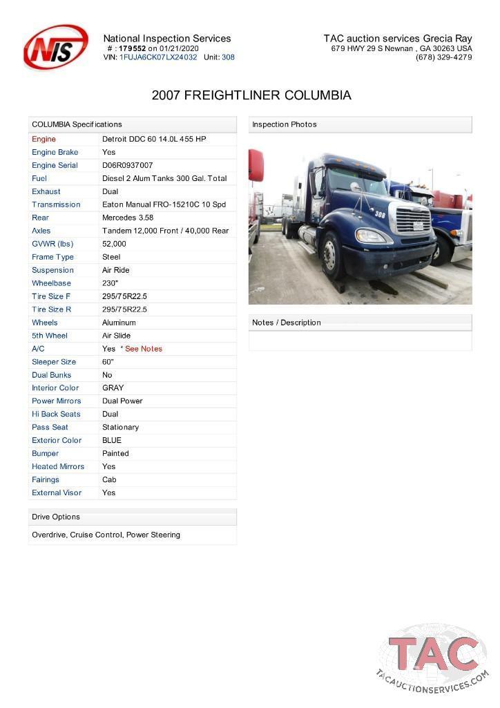 2007 FREIGHTLINER COLUMBIA