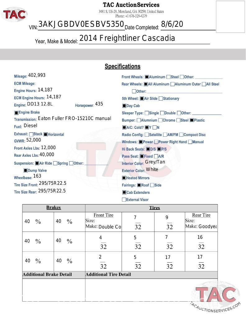 2014 Freightliner Cascadia