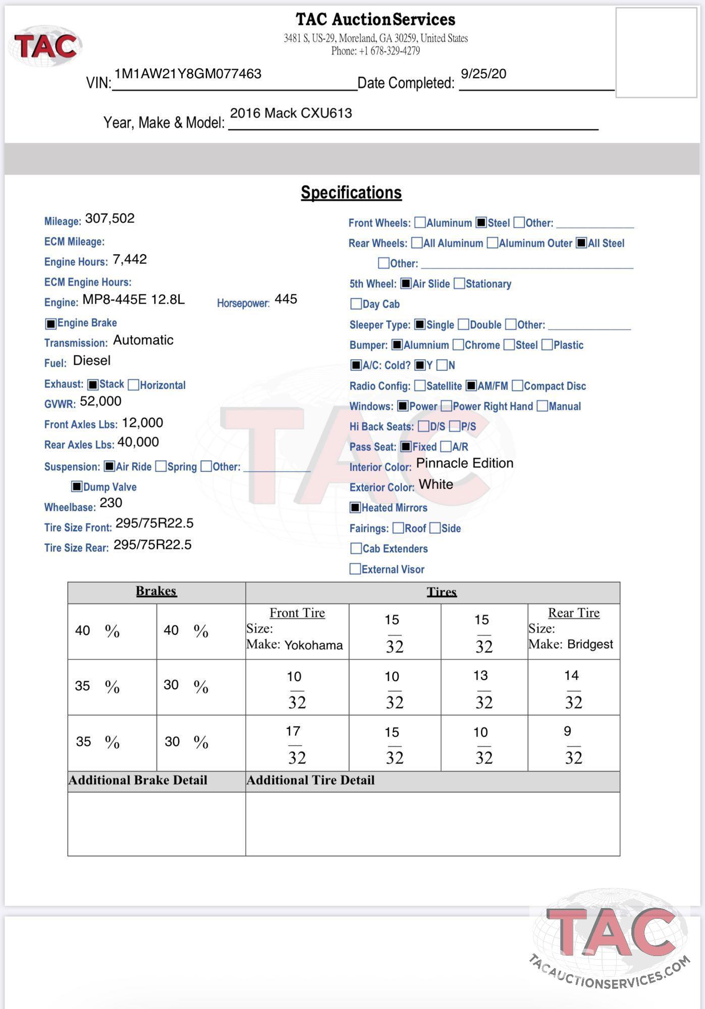 2016 Mack CXU613