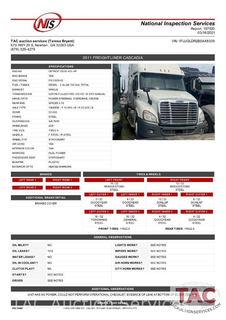 2011 Freightliner Cascadia