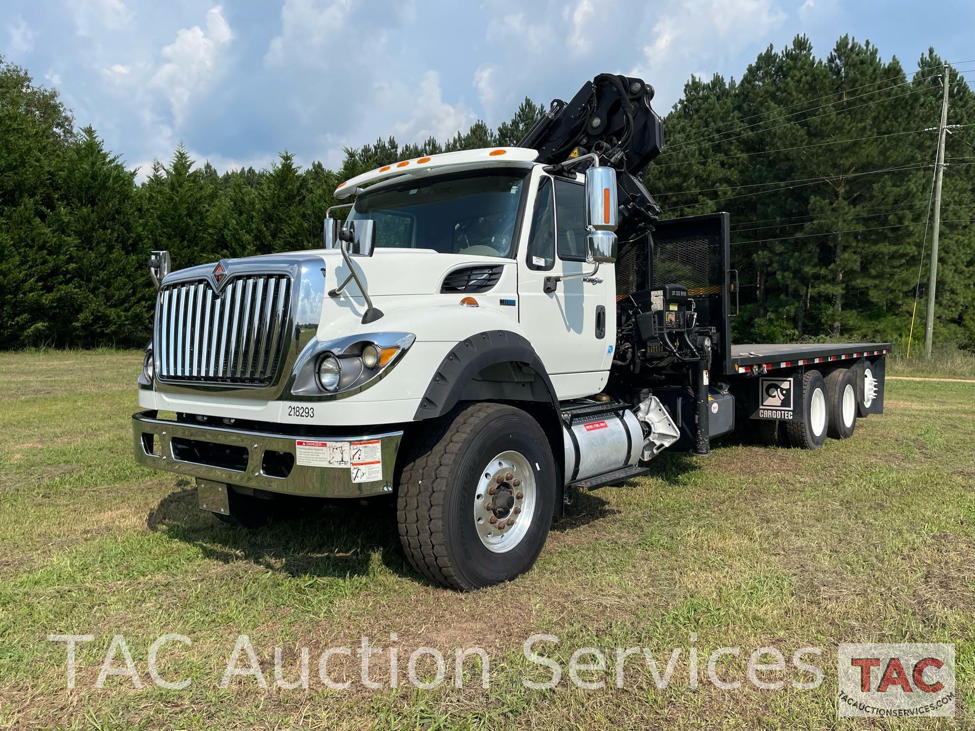 2012 International WorkStar Flatbed w/ Hiab Knuckle-Boom Crane