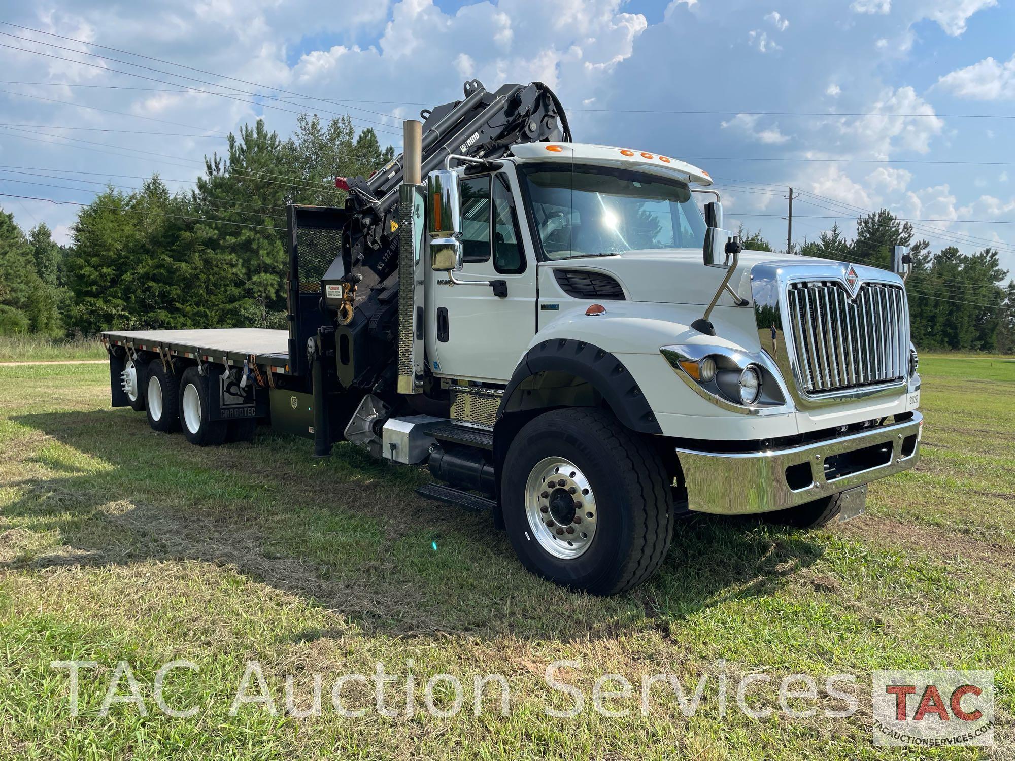 2012 International WorkStar Flatbed w/ Hiab Knuckle-Boom Crane