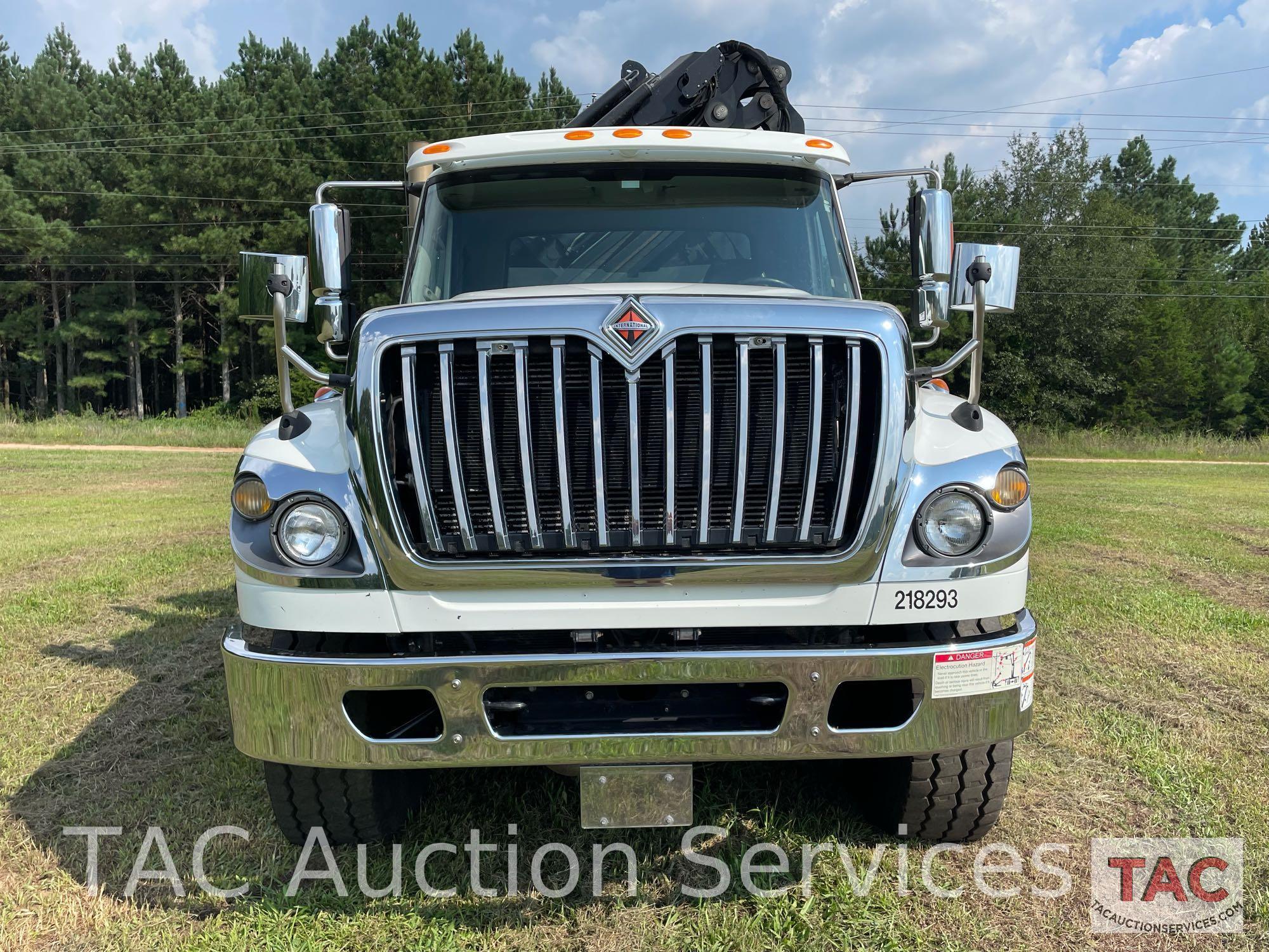 2012 International WorkStar Flatbed w/ Hiab Knuckle-Boom Crane