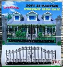 New Greatbear 20ft Wrought Iron Bi-Parting Gate (Eclectic Design)