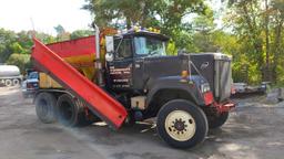 Mack 10 wheeler with plow and sander