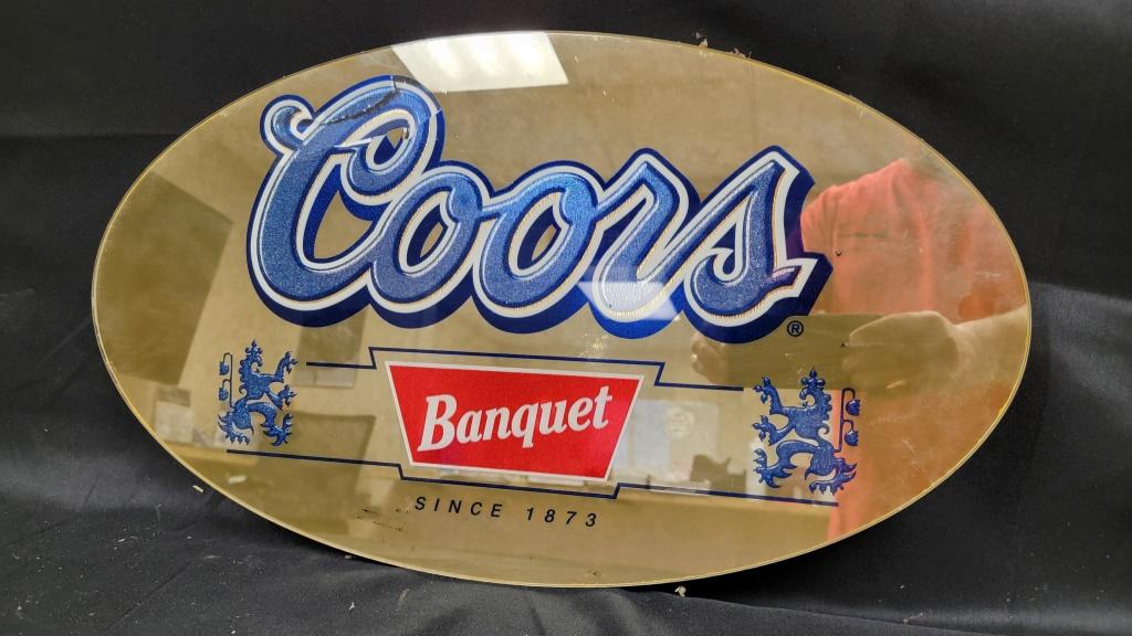 Coors Banquet Glass Sign