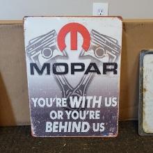 Retro metal Mopar sign