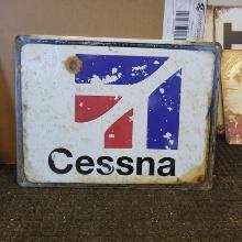 Retro metal Cessna sign