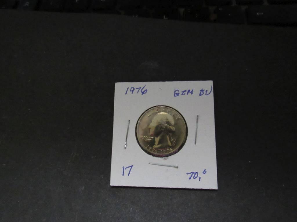 1976 WASHINGTON QUARTER GEM BU $55