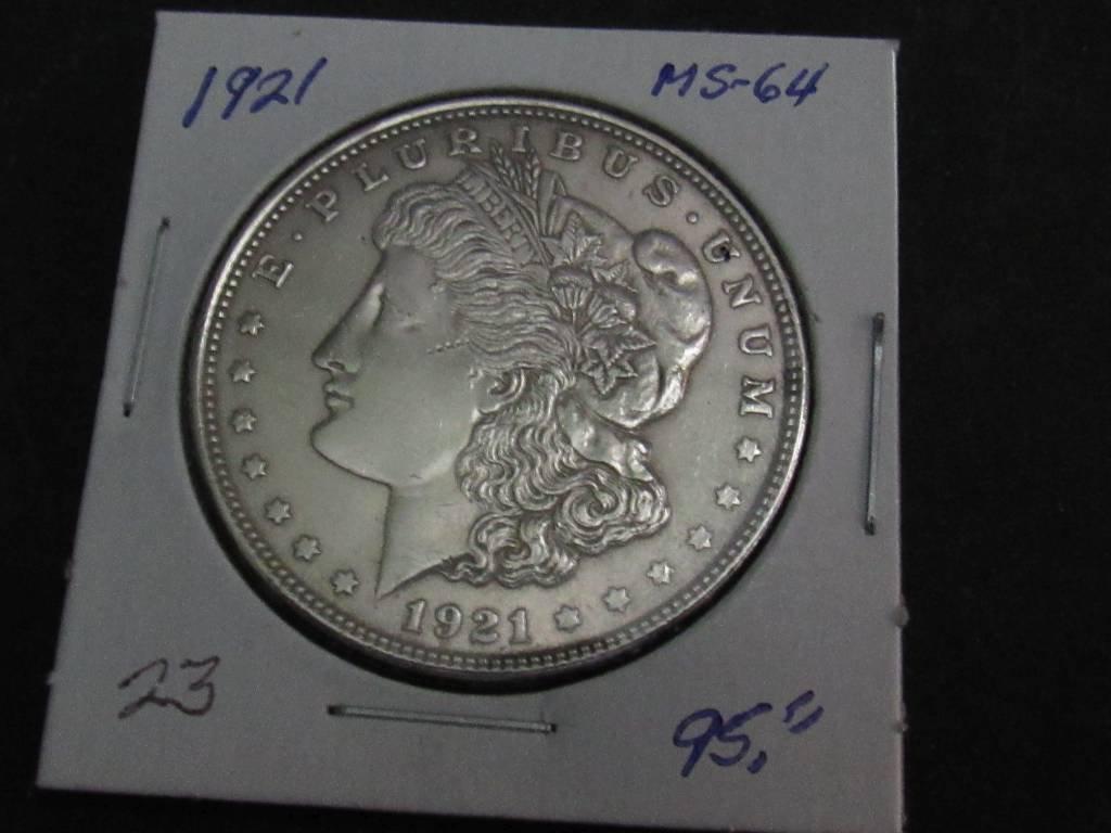 1921 MORGAN DOLLAR GEM BU++++ (Est: 95)