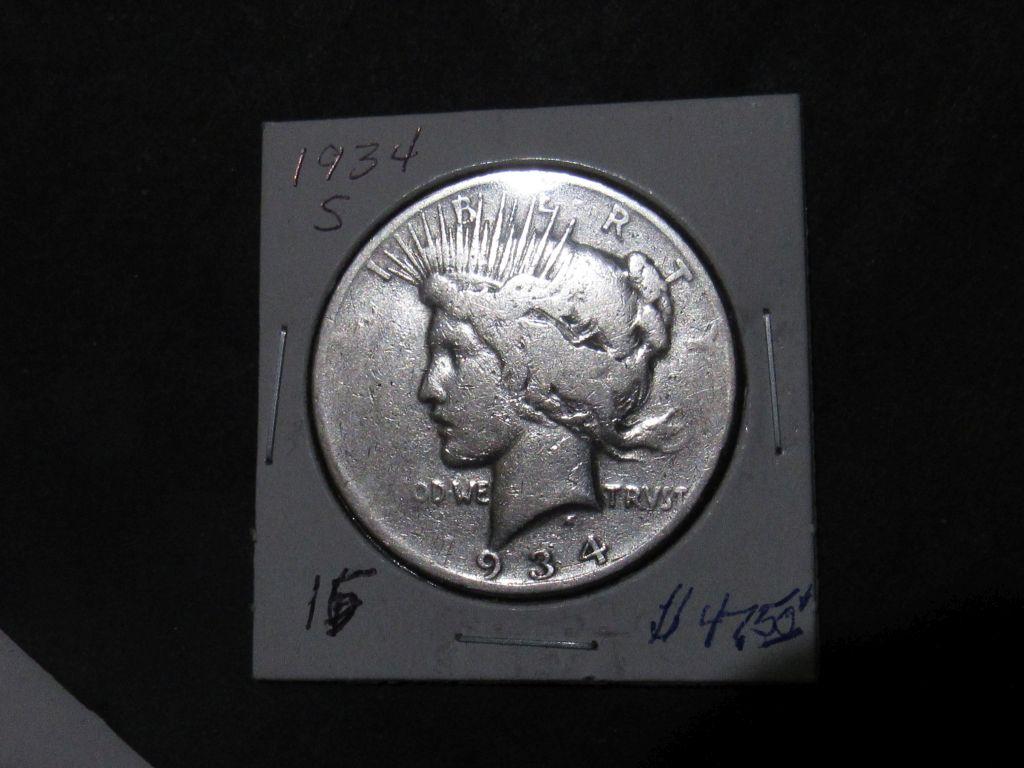 1934 S PEACE DOLLAR Est: 47