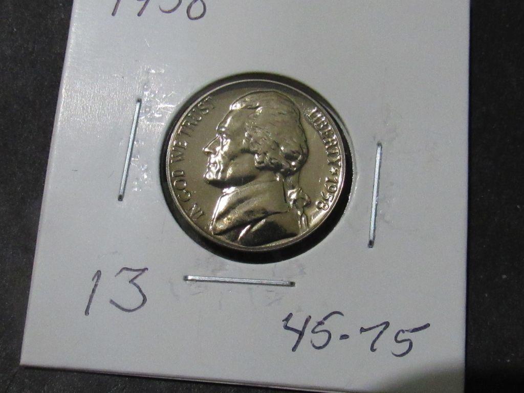 1958 JEFFERSON NICKEL Est: 45-75