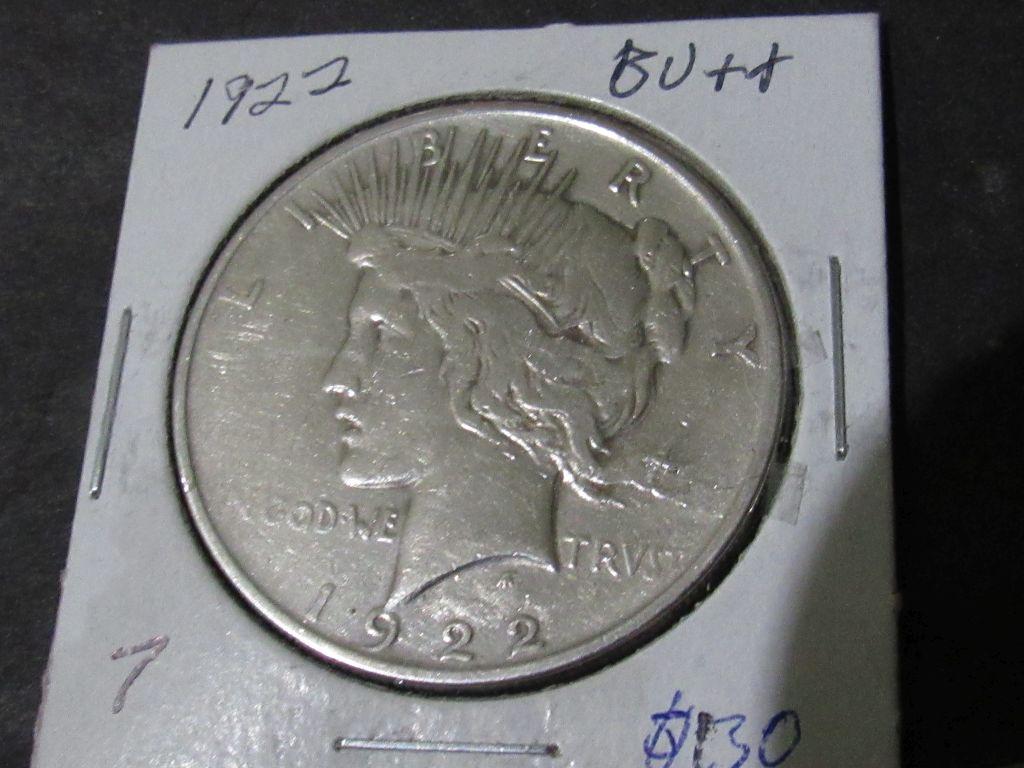 1922 PEACE DOLLAR BU++