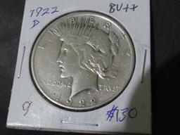 1922 D PEACE DOLLAR BU++