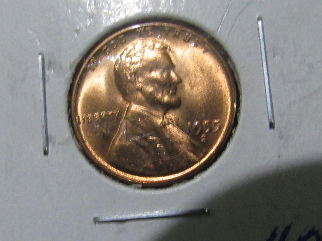 1955 S WHEAT CENT BU Est: 25