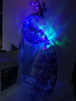 LED Light Show 4 Foot Crystal Splendor Peacock