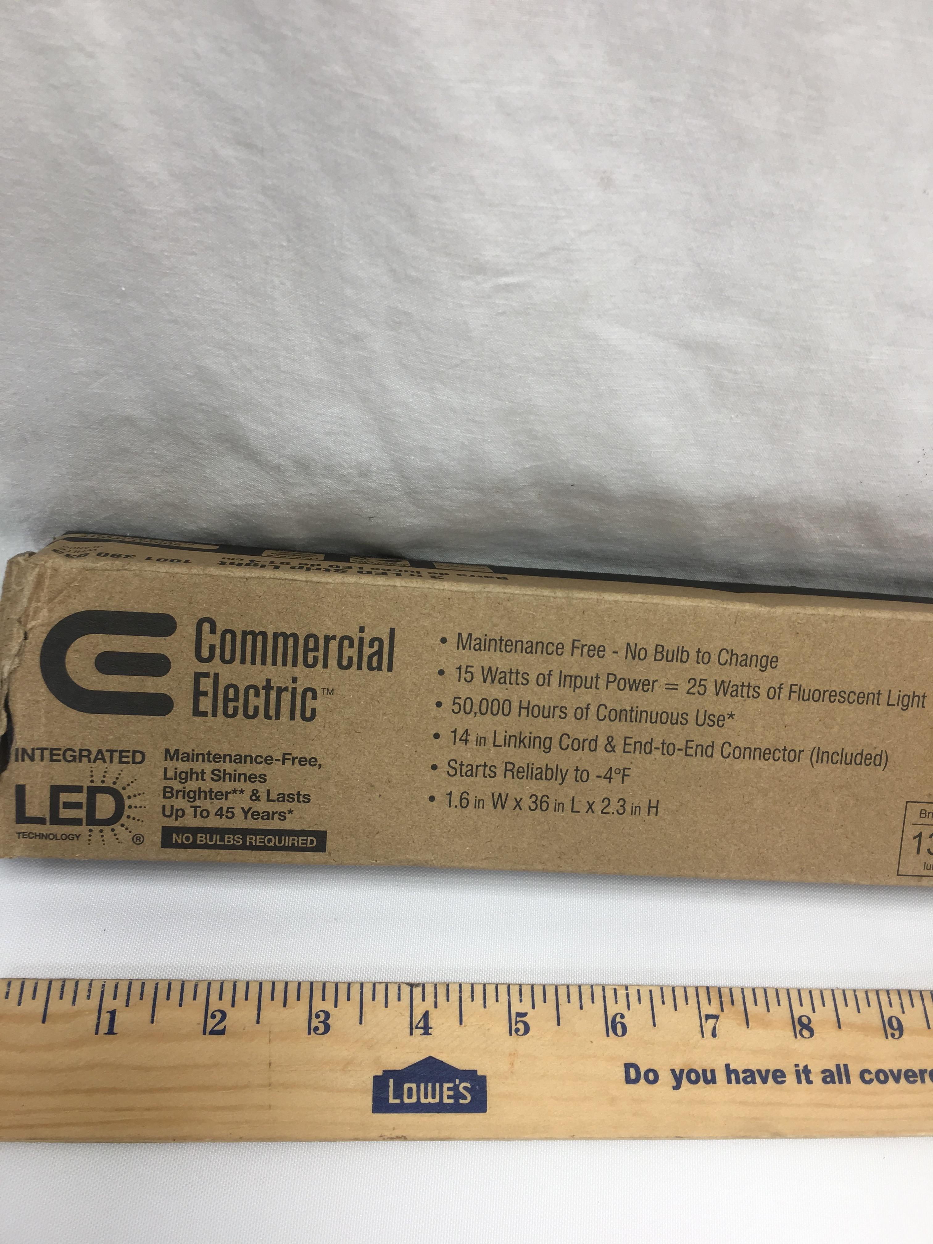 Commercial Electric 3 Foot LED Strip Light/Direct Wire or Plug In