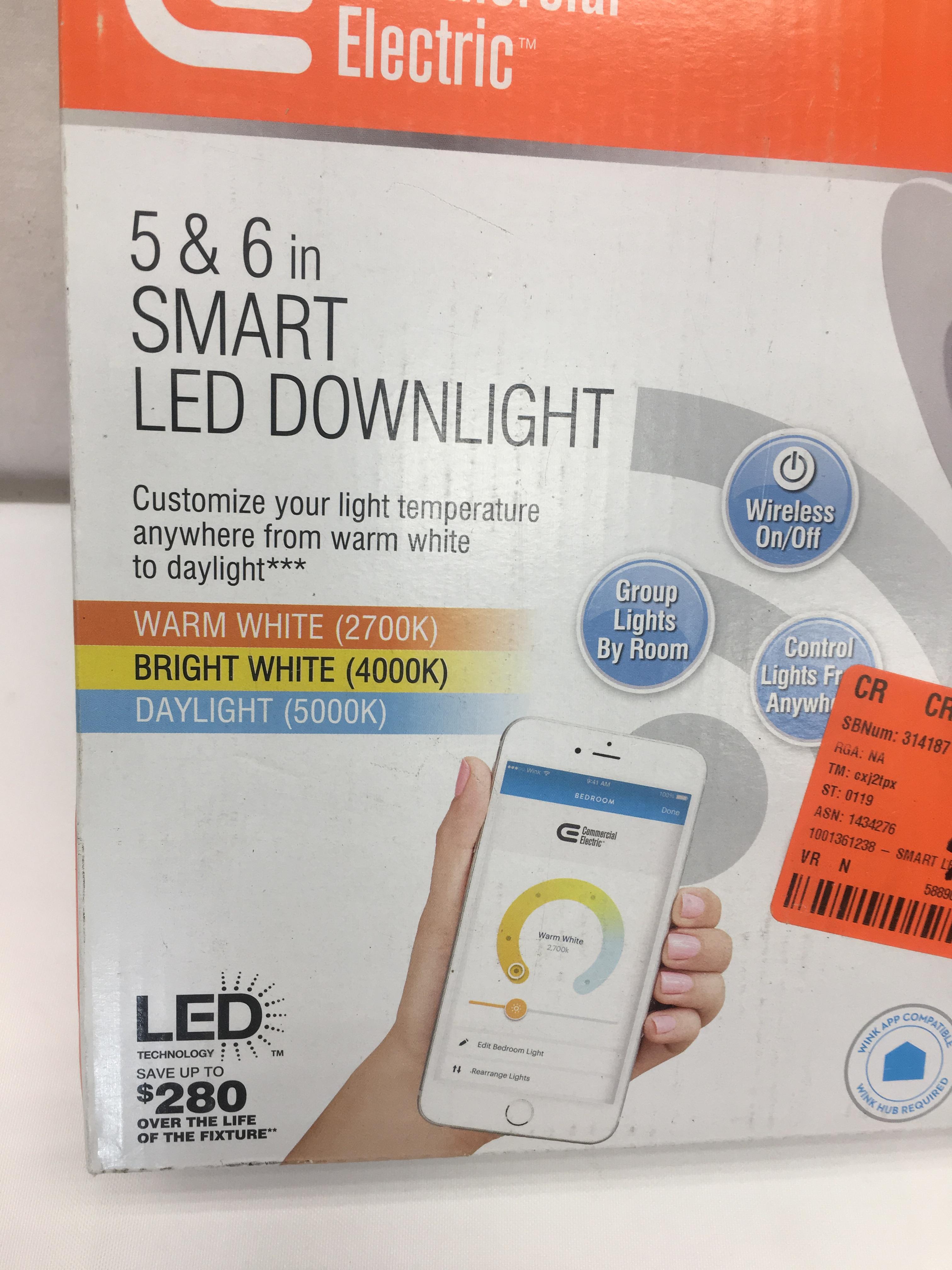 Commercial Electric 5 & 6 Inch Smart LED Downlight/Wireless On/Off, ETC