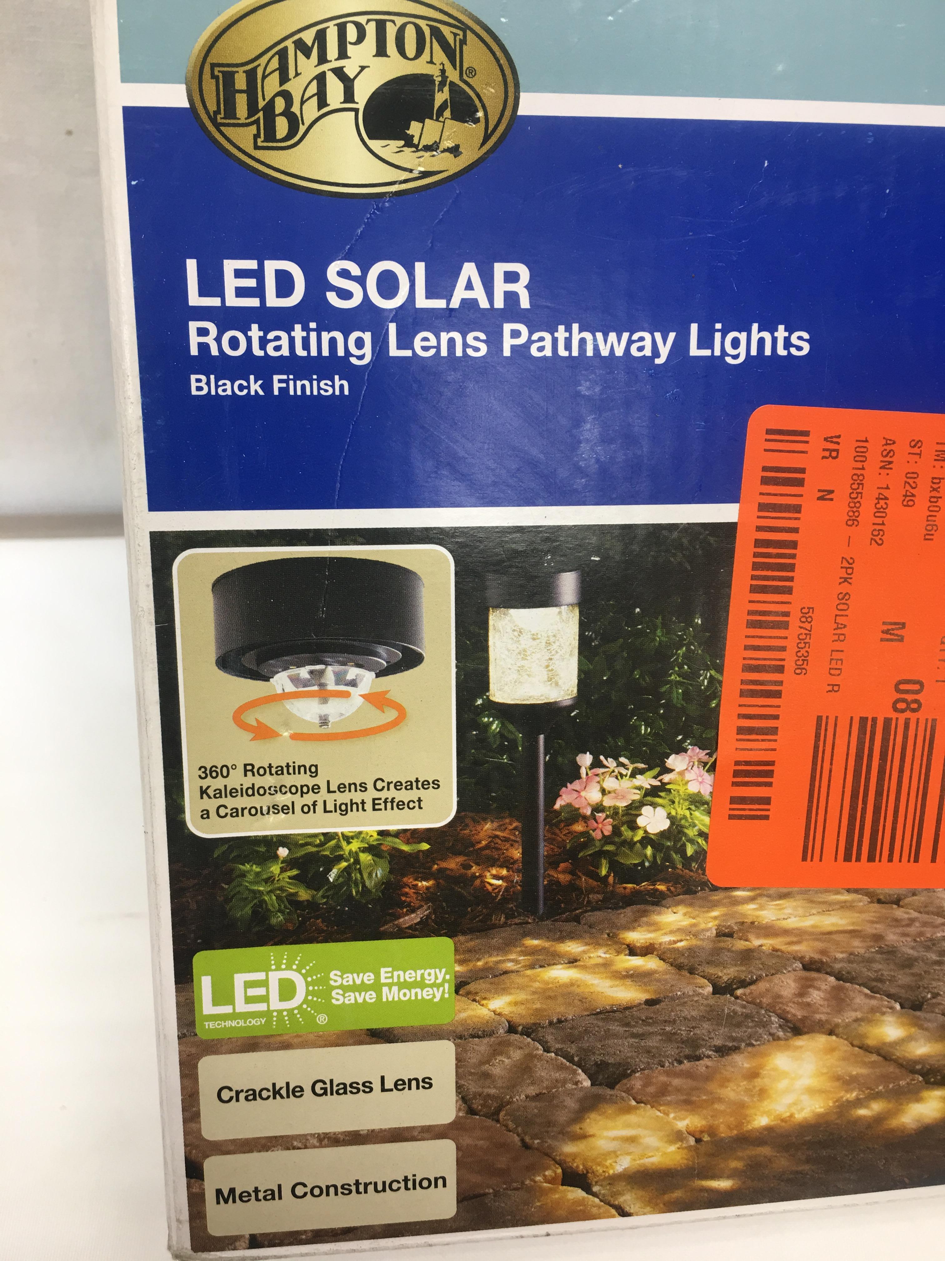 Hampton Bay 2 Pack LED Solar Rotating Lens Pathway Lights