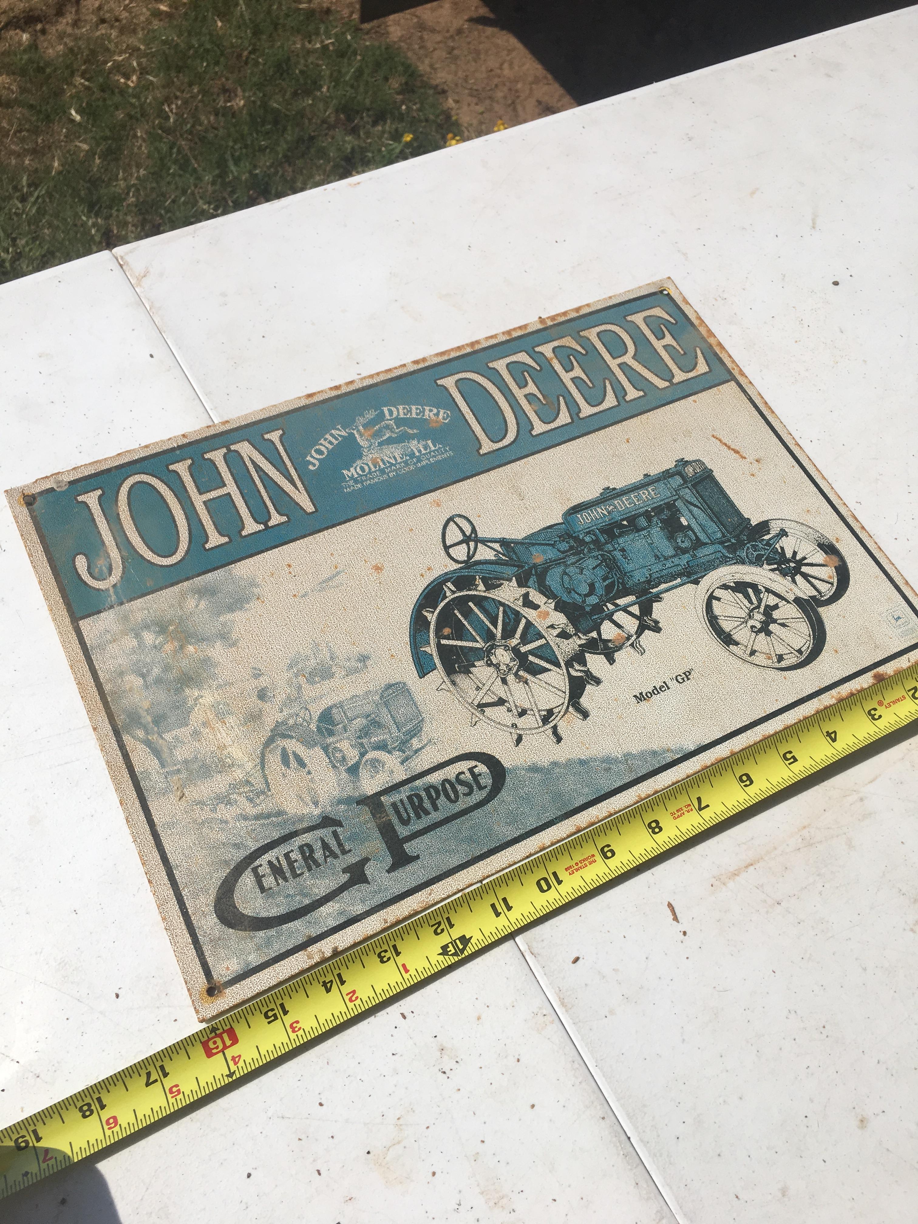 John Deere Model GP Metal Sign (16 Inch Long)
