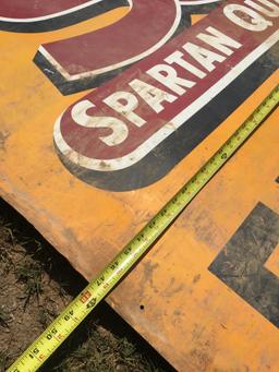 Large SQ Spartan Quality Feeds Metal Sign (59 Inches Tall X 47 1/2 Inch Wide (Local Pick Up Only)