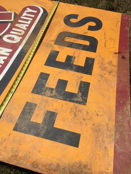 Large SQ Spartan Quality Feeds Metal Sign (59 Inches Tall X 47 1/2 Inch Wide (Local Pick Up Only)