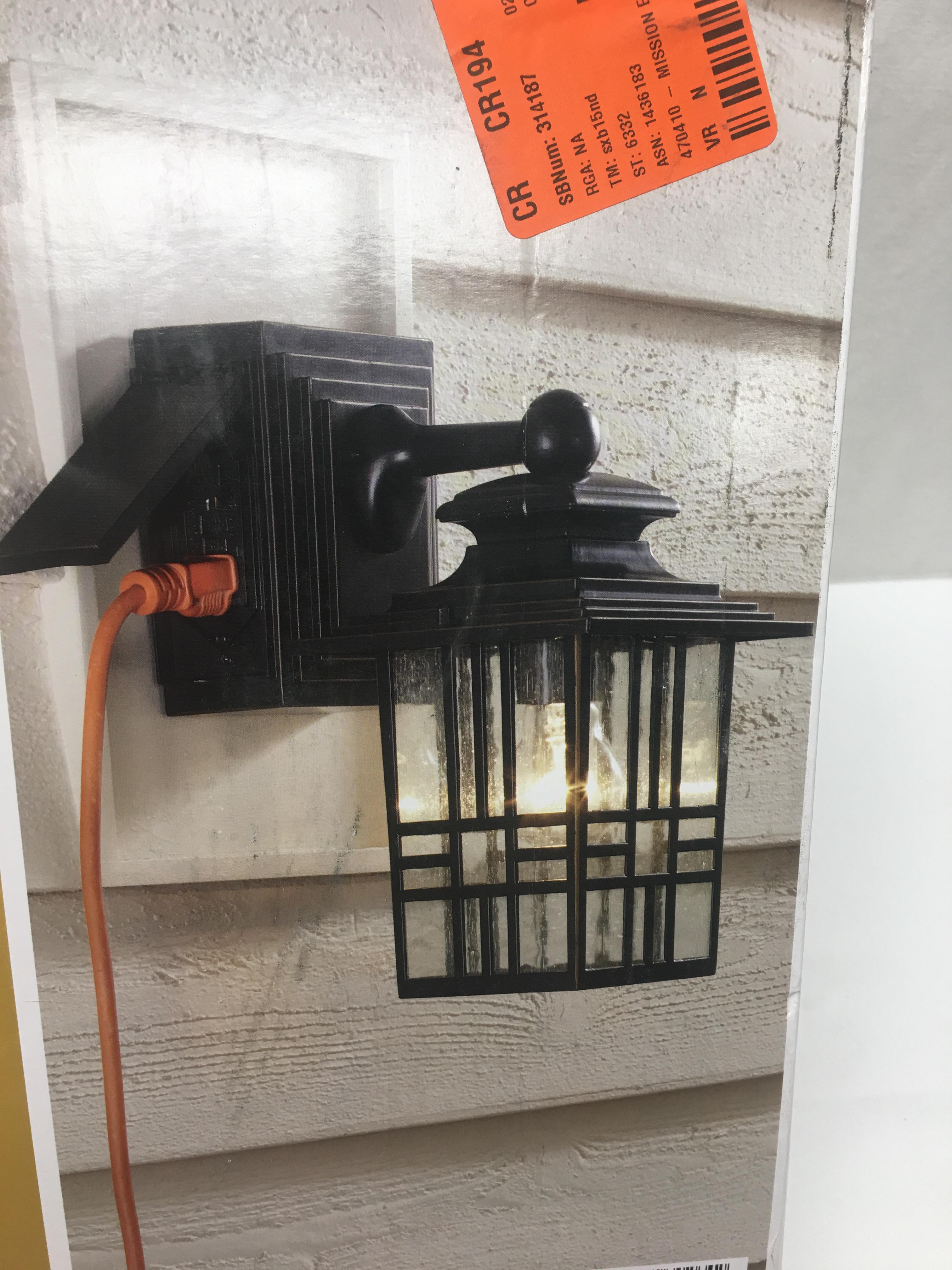 Hampton Bay Exterior Wall Lantern with GFCI Outlet