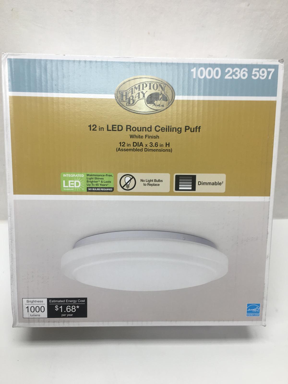 Hampton Bay 12 Inch LED Round Ceiling Puff Light