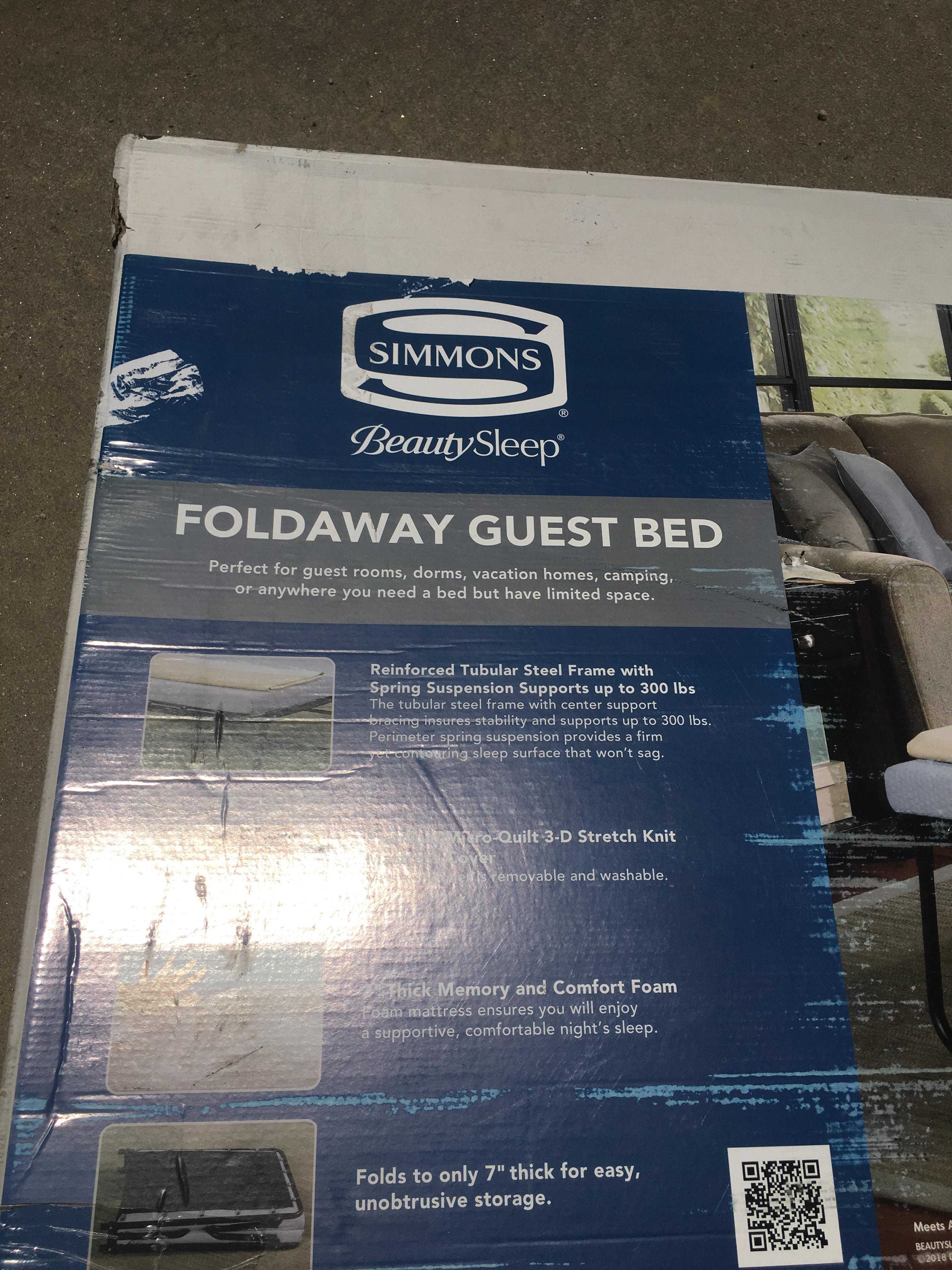 Simmons Beauty Sleep Foldaway Guest Bed/75in X 31in X 17in