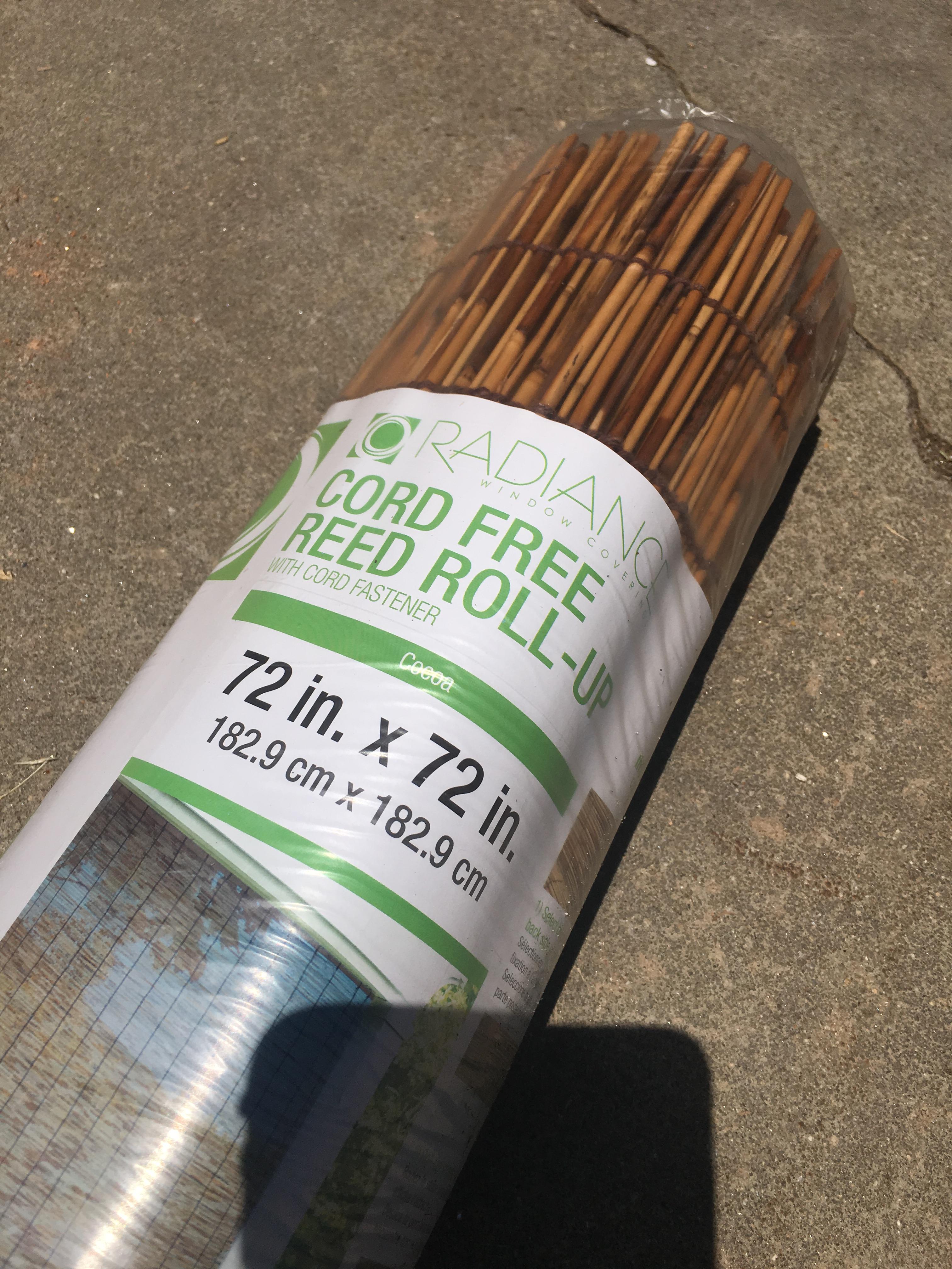 Radiance Window Covering Cord Free Reed Roll Up/Cocoa/72in X 72in (Local Pick Up Only)