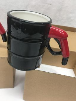 (2) Gas Pump Handled Coffee Mugs