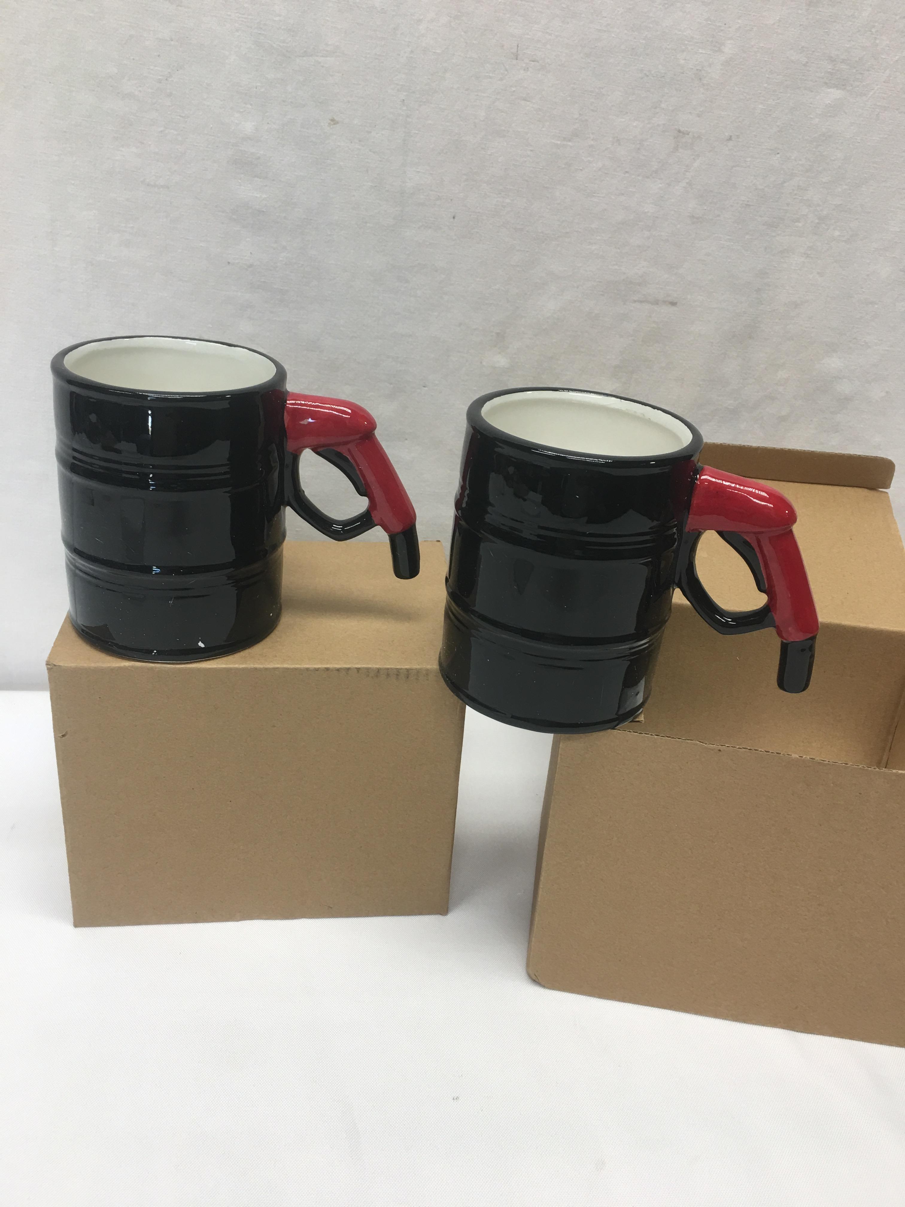 (2) Gas Pump Handled Coffee Mugs