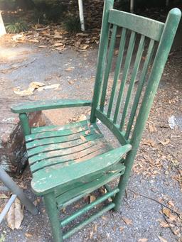 Box Lot/Chair, Stool, Old Wooden Foot Locker (Local Pick Up Only)