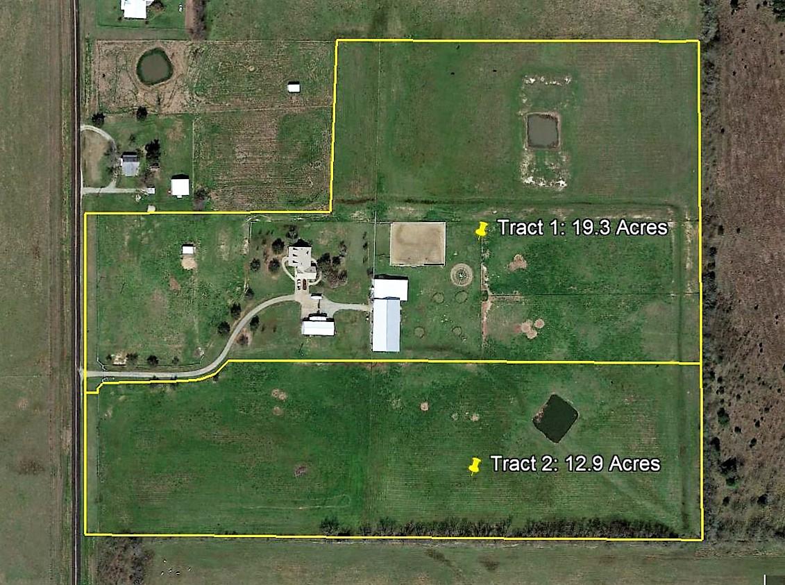 Tract 1: 19.3 Acres with 2512' Home, 13 Stall Barn, Covered & Outdoor Arenas, Horse Walker & Pasture