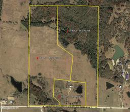 Tract 3: 55 acres w/large stock pond on sandy loam soil and a nice mix of pasture and mature trees