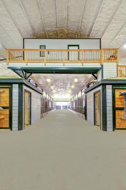 Tract2: 125' x 250' Indoor Arena, 44 stalls, 4 apartments ALL UNDER ONE ROOF on 13.4 acres