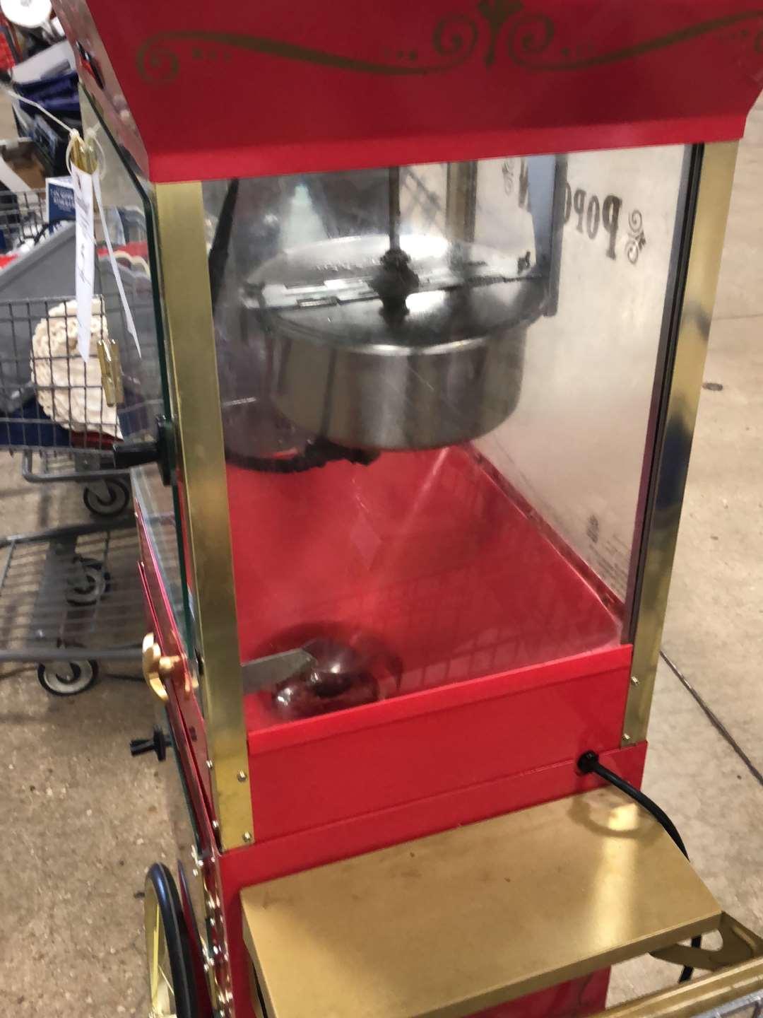 (1) Old Fashioned Popcorn Maker And Shopping Cart That Includes Salt