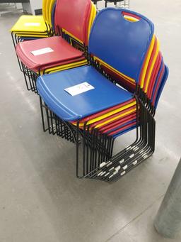 Metal Framed Plastic Seat Stackable Chairs