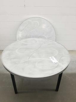 48 Inch Polished Aluminum Round Folding Tables