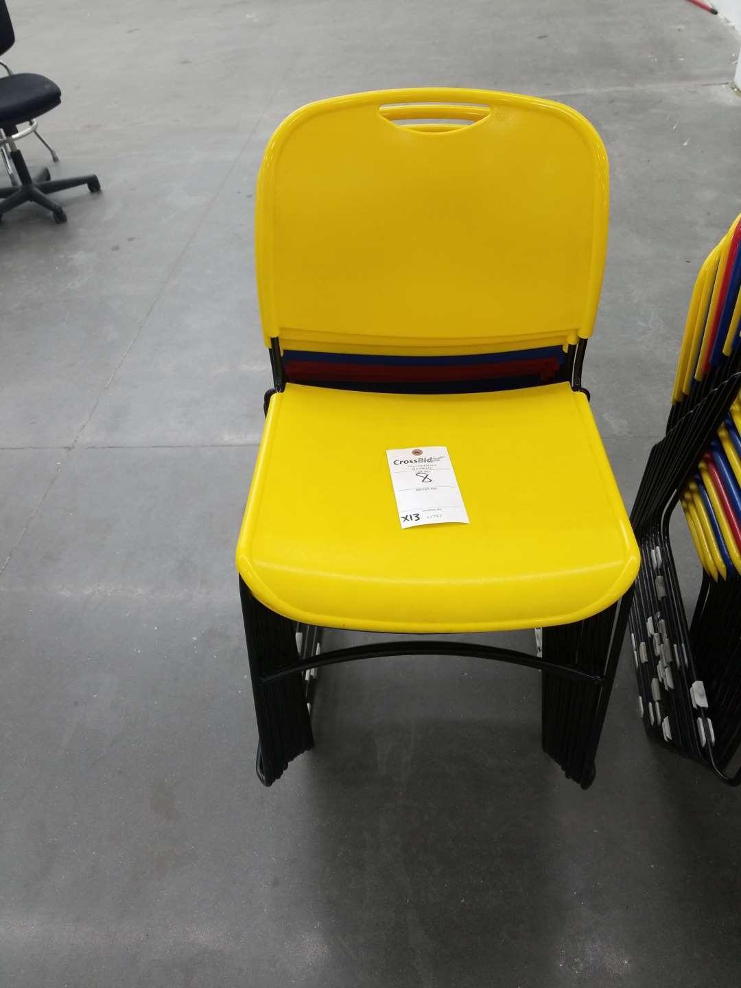 Metal Framed Plastic Seat Stackable Chairs