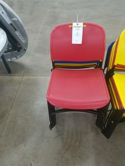 Metal Framed Plastic Seat Stackable Chairs