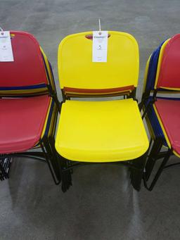 Metal Framed Plastic Seat Stackable Chairs