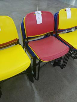 Metal Framed Plastic Seat Stackable Chairs