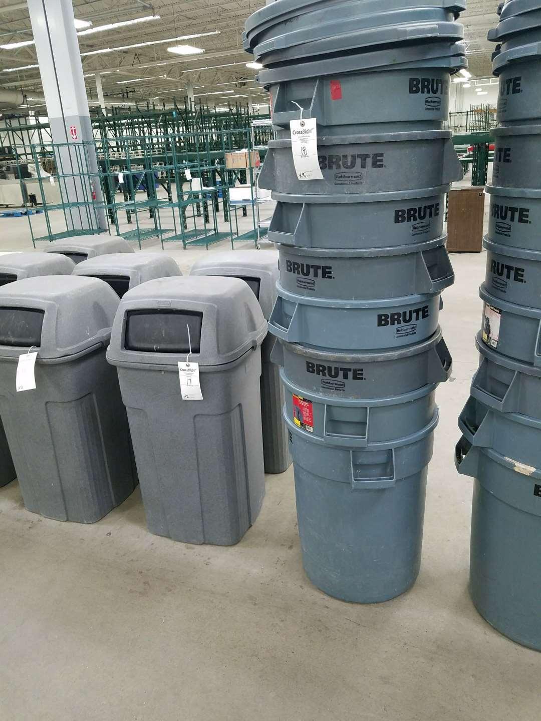 Rubbermaid Brute Plastic Trash Cans