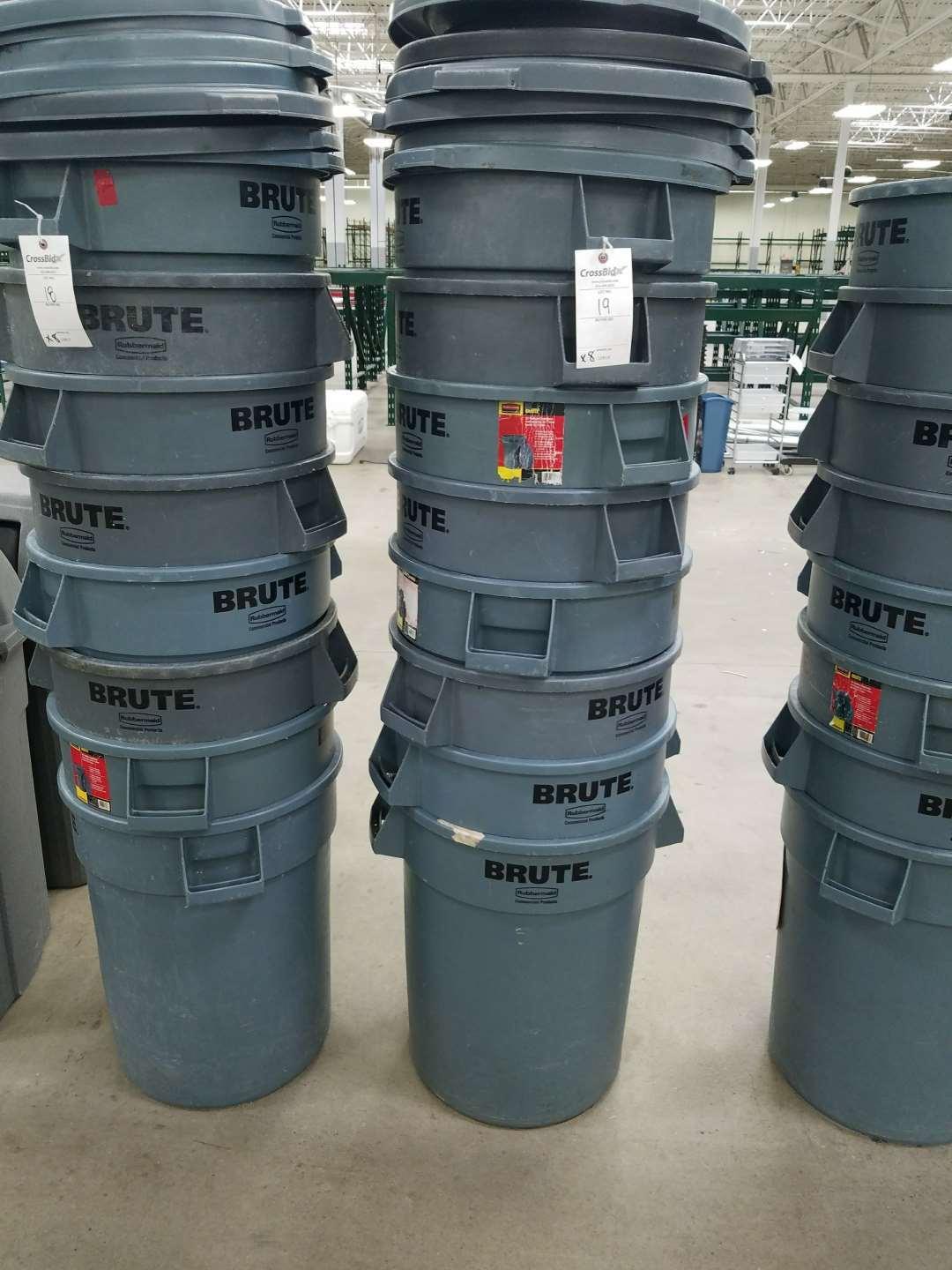 Rubbermaid Brute Plastic Trash Cans