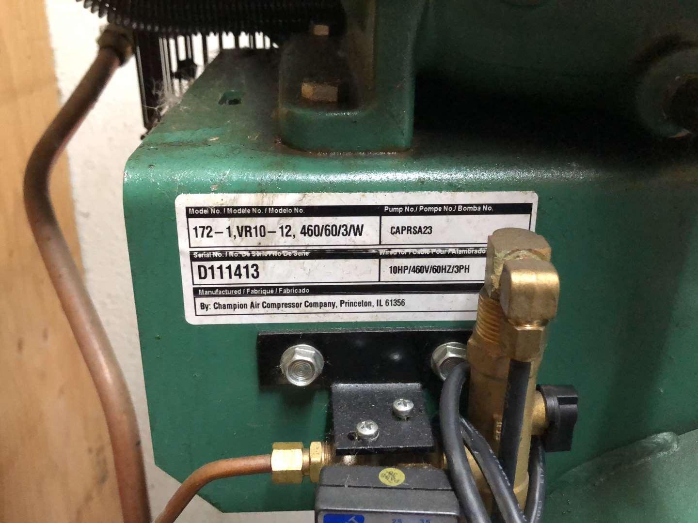 Champion Model Number: VR10-12 Commercial Air Compressor